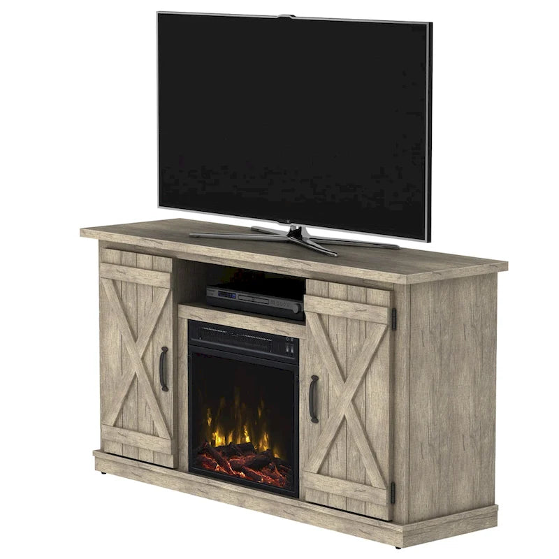 TV-Ständer mit Kamin für Fernseher bis 55 Zoll, 47,5 Zoll breit