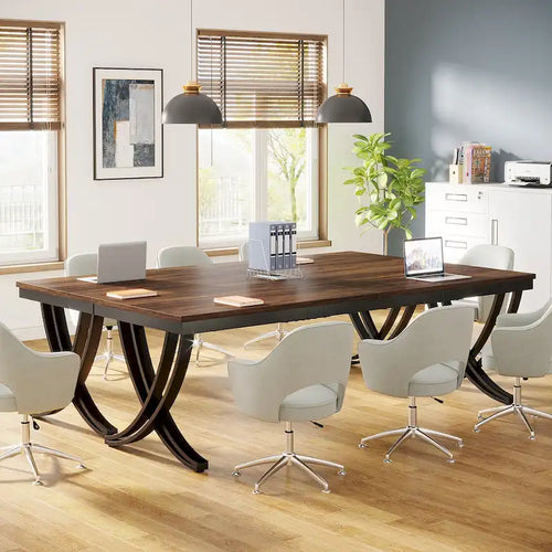 6.5FT Conference Table for 6-8 People , 78 inch Long Rectangular Seminar Table