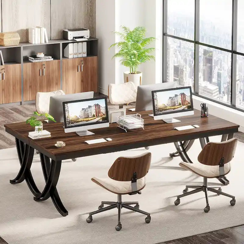6.5FT Conference Table for 6-8 People , 78 inch Long Rectangular Seminar Table