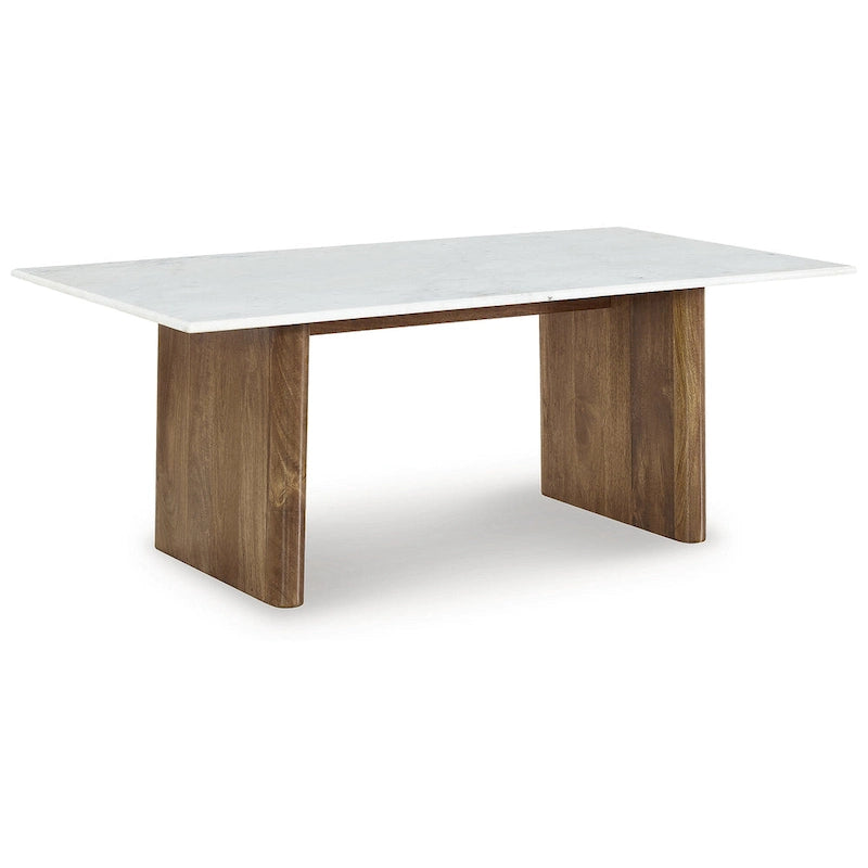 Light Brown/White Coffee Table - 48W x 26D x 17H