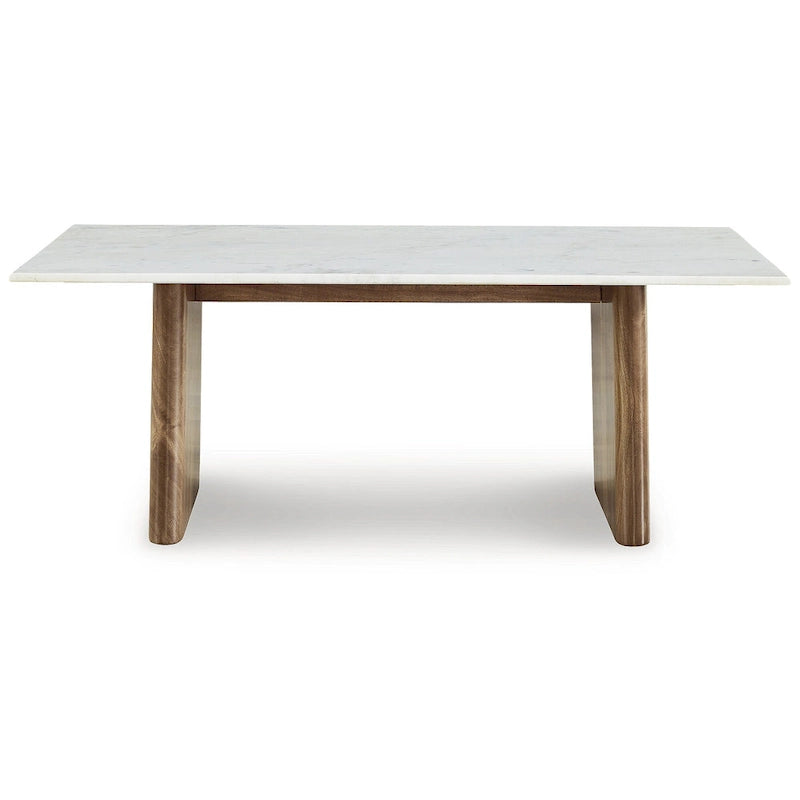 Kaffeetisch in Hellbraun/Weiß - 48W x 26D x 17H