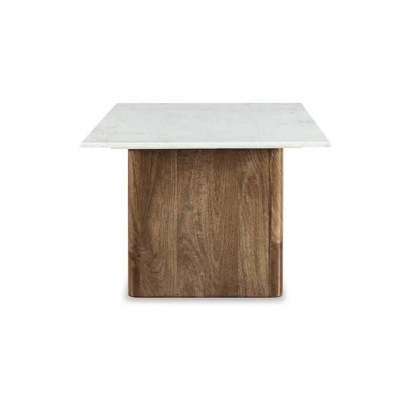 Light Brown/White Coffee Table - 48W x 26D x 17H