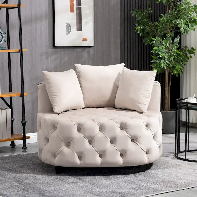 Akzentstuhl / klassischer Fassstuhl für das Wohnzimmer / moderner Loungesessel