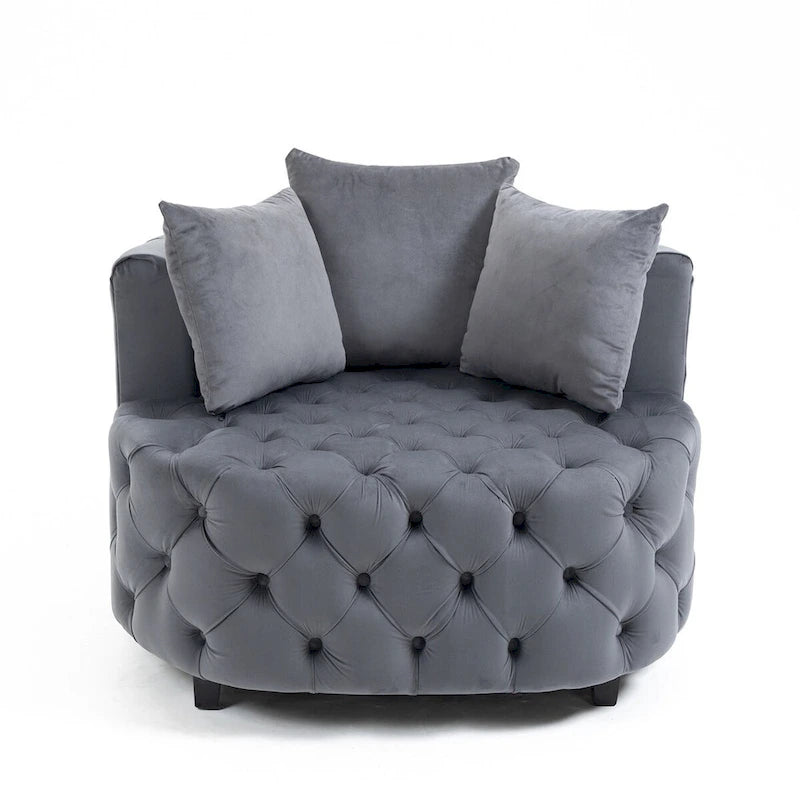Akzentstuhl / klassischer Fassstuhl für das Wohnzimmer / moderner Loungesessel