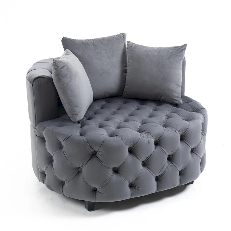 Akzentstuhl / klassischer Fassstuhl für das Wohnzimmer / moderner Loungesessel