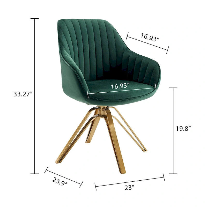 Chaise pivotante moderne en velours avec finition dorée