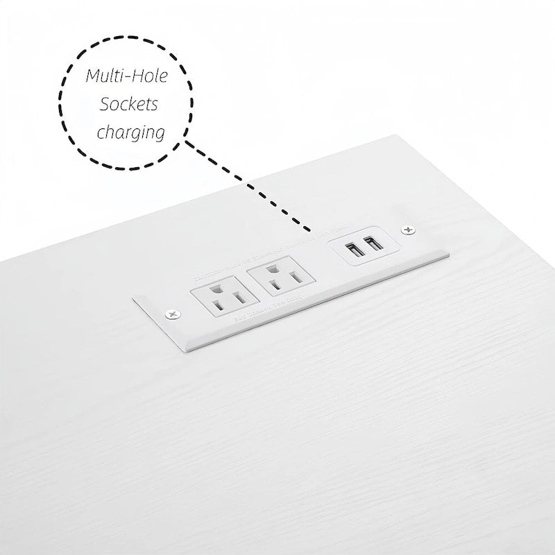 Meuble TV avec cheminée 58W, cheminée 18, éclairage LED, prise USB - 58W*15.5D*24.4H