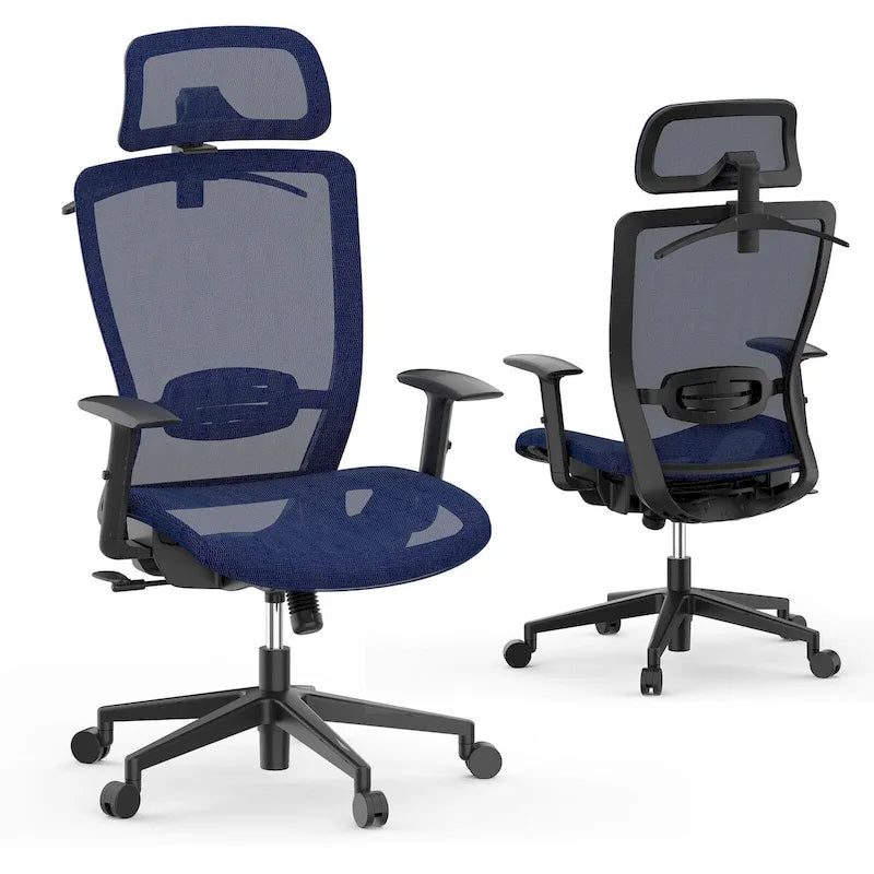 Ergonomic Office Desk Chair 360 Swivel Height Adjustable Mesh Chair Adjustable Headrest, Lumbar Support, Armrest