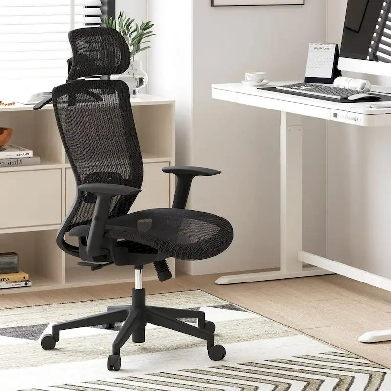 Ergonomic Office Desk Chair 360 Swivel Height Adjustable Mesh Chair Adjustable Headrest, Lumbar Support, Armrest
