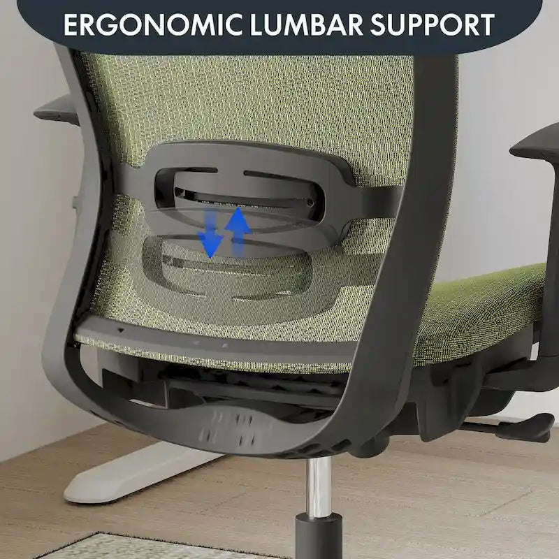 Ergonomischer Bürostuhl mit 360°-Drehfunktion, höhenverstellbarem Netzbezug, verstellbarer Kopfstütze, Lendenstütze und Armlehnen