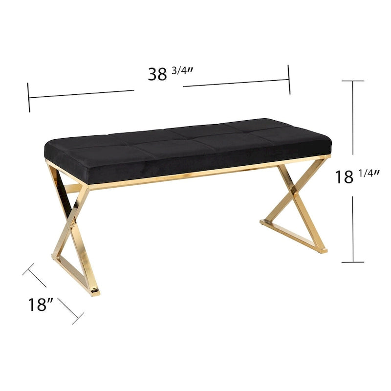 Velvet Entryway Bench