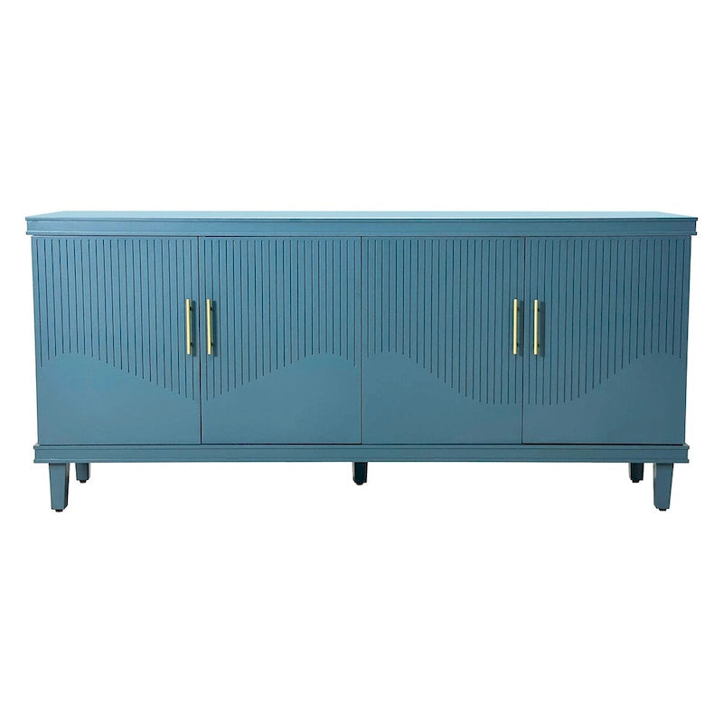 178 cm großes Schrankelement mit 4 Türen, passend für Wohnzimmer, Küche, Schlafzimmer und Flur, olivgrün, marineblau, pfauenblau