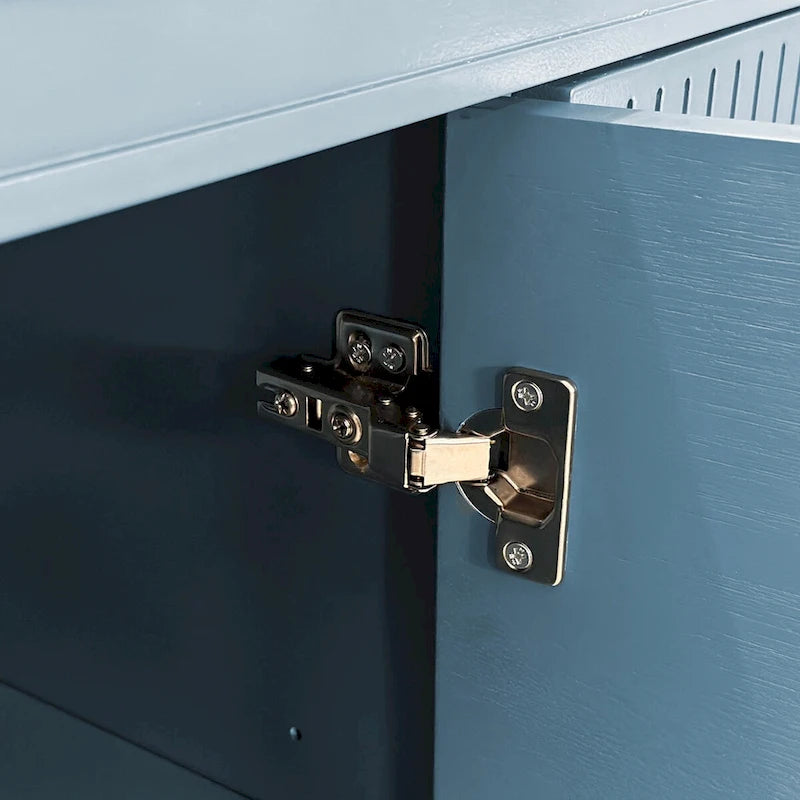 178 cm großes Schrankelement mit 4 Türen, passend für Wohnzimmer, Küche, Schlafzimmer und Flur, olivgrün, marineblau, pfauenblau