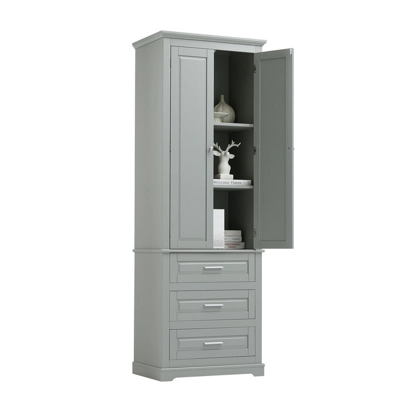 Tall Storage Cabinet with Three Drawers for Bathroom/Office