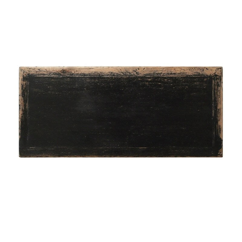 Schrank mit zwei Schubladen, Used-Look in Schwarz, 39x18x35H