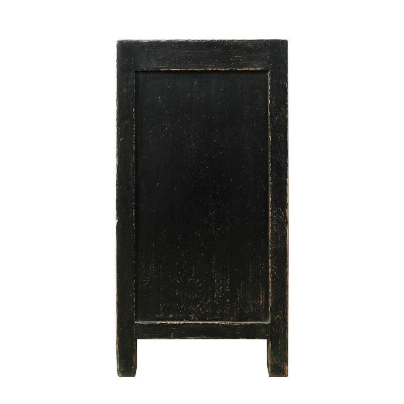 Schrank mit zwei Schubladen, Used-Look in Schwarz, 39x18x35H